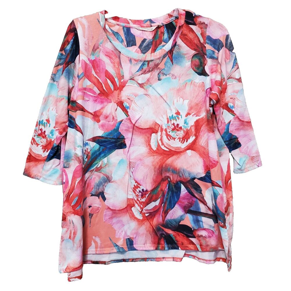 Soft Surroundings Saraha Flora Sublimination Knit Tunic Size XL